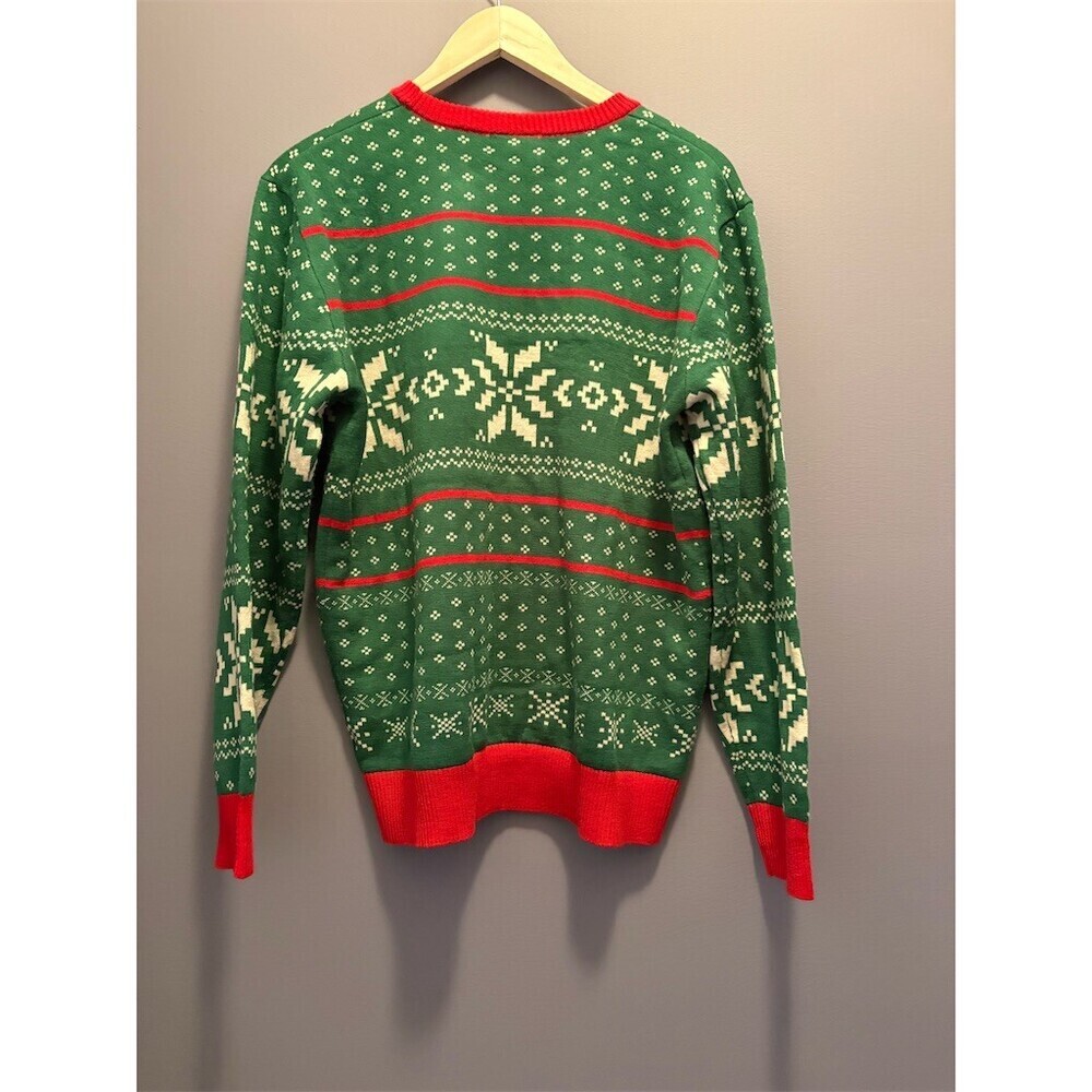 Elf Movie Son of a Nutcracker Ugly Christmas Sweater Men's L Green Red - Picture 5 of 7